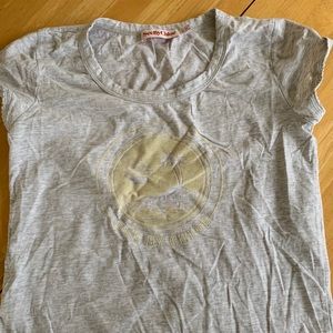 Grey Sleep Shirt w/ Palm Trees and Ruffle Sleeves